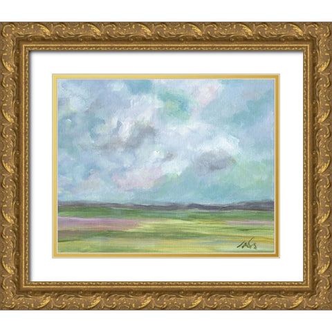 Pink Hills Gold Ornate Wood Framed Art Print with Double Matting by Strong, Molly Susan