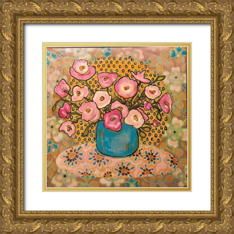 Mixed Florals Gold Ornate Wood Framed Art Print with Double Matting by Rupp, Mariah