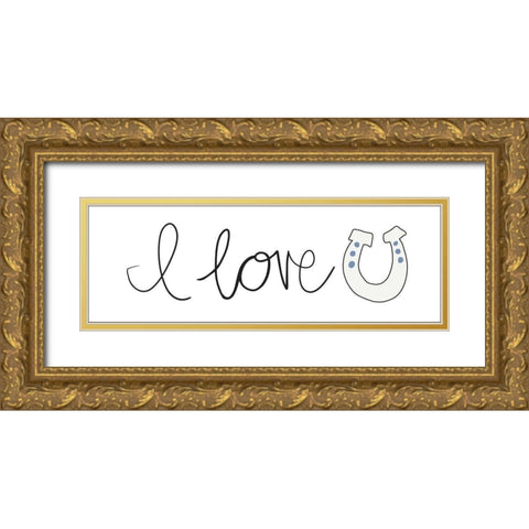 Love U Gold Ornate Wood Framed Art Print with Double Matting by Rupp, Mariah