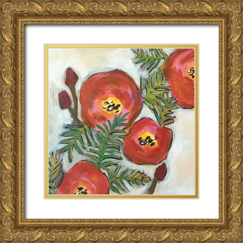 Autumn Mushrooms Gold Ornate Wood Framed Art Print with Double Matting by Rupp, Mariah