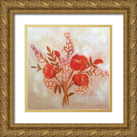 Autumn Bouquet Gold Ornate Wood Framed Art Print with Double Matting by Rupp, Mariah