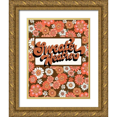 Sweater Weather Gold Ornate Wood Framed Art Print with Double Matting by Rupp, Mariah