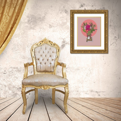 Flowers Gold Ornate Wood Framed Art Print with Double Matting by Rupp, Mariah