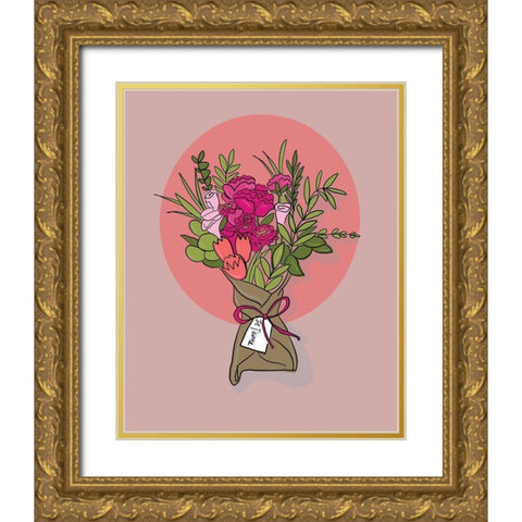 Flowers Gold Ornate Wood Framed Art Print with Double Matting by Rupp, Mariah