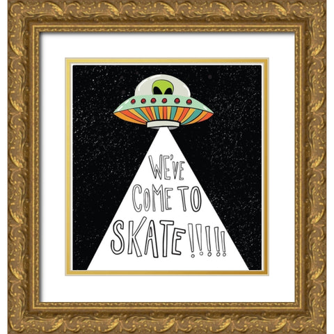 UFO   Gold Ornate Wood Framed Art Print with Double Matting by Rupp, Mariah