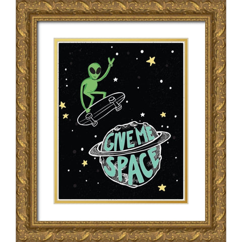 Give Me Space Gold Ornate Wood Framed Art Print with Double Matting by Rupp, Mariah