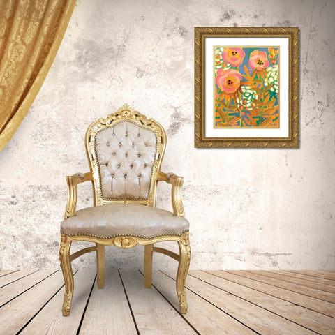 Flowers Gold Ornate Wood Framed Art Print with Double Matting by Rupp, Mariah