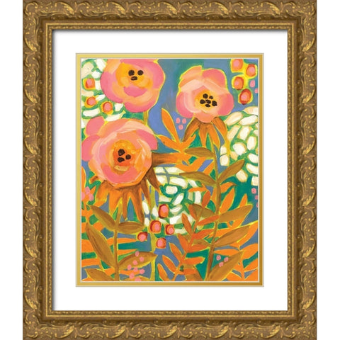 Flowers Gold Ornate Wood Framed Art Print with Double Matting by Rupp, Mariah