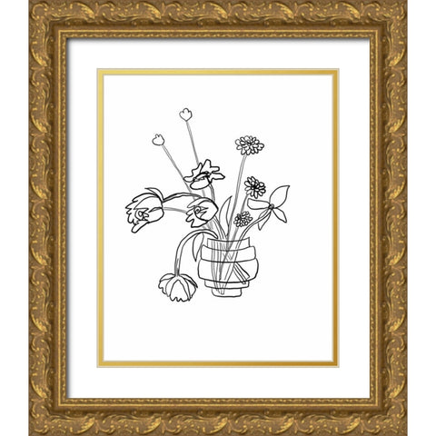 Tulips Gold Ornate Wood Framed Art Print with Double Matting by Rupp, Mariah