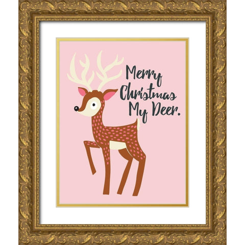 My Deer Gold Ornate Wood Framed Art Print with Double Matting by Rupp, Mariah