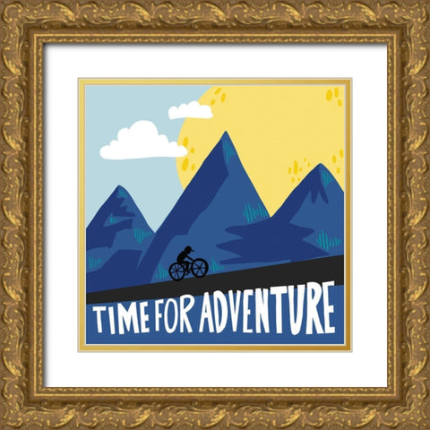 Time for Adventure Gold Ornate Wood Framed Art Print with Double Matting by Rupp, Mariah