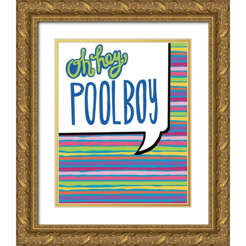 Pool Boy Gold Ornate Wood Framed Art Print with Double Matting by Rupp, Mariah