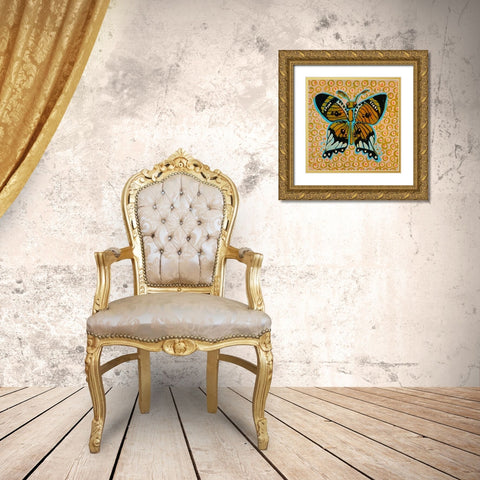 Boho Butterfly Gold Ornate Wood Framed Art Print with Double Matting by Rupp, Mariah