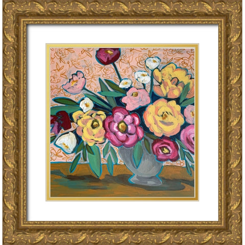 Floral Still Life Gold Ornate Wood Framed Art Print with Double Matting by Rupp, Mariah