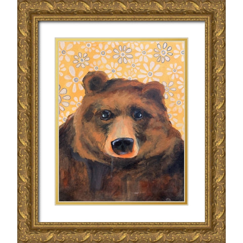 Bear Gold Ornate Wood Framed Art Print with Double Matting by Rupp, Mariah