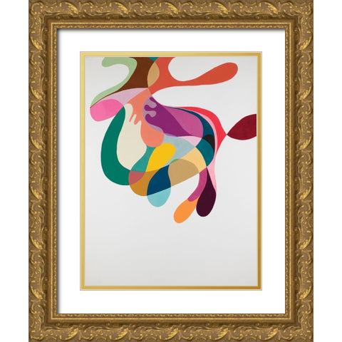 Beachball Gold Ornate Wood Framed Art Print with Double Matting by Zinn, Mary