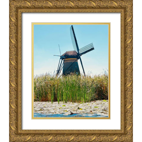 Windmill I Gold Ornate Wood Framed Art Print with Double Matting by Singleton, Ashley
