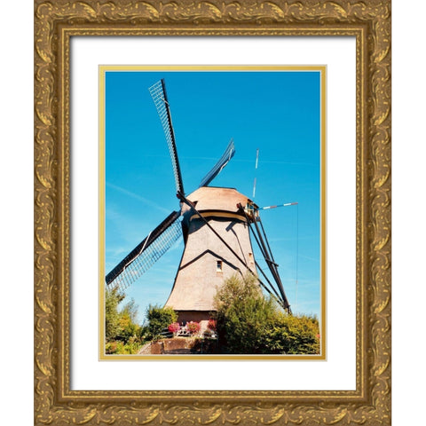 Windmill II Gold Ornate Wood Framed Art Print with Double Matting by Singleton, Ashley
