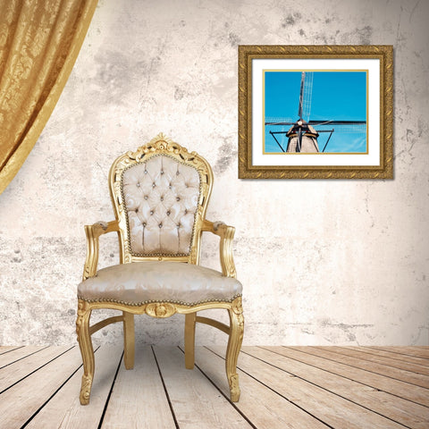 Windmill III Gold Ornate Wood Framed Art Print with Double Matting by Singleton, Ashley