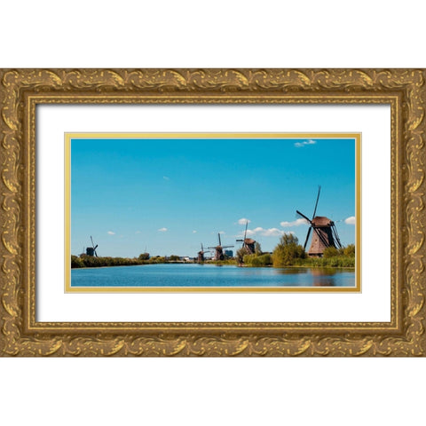 Windmill V Gold Ornate Wood Framed Art Print with Double Matting by Singleton, Ashley