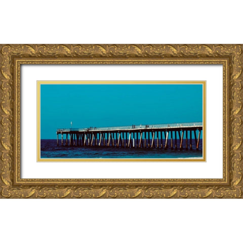 Pier Pressure Gold Ornate Wood Framed Art Print with Double Matting by Singleton, Ashley
