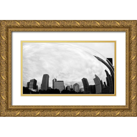 City Reflection Gold Ornate Wood Framed Art Print with Double Matting by Singleton, Ashley