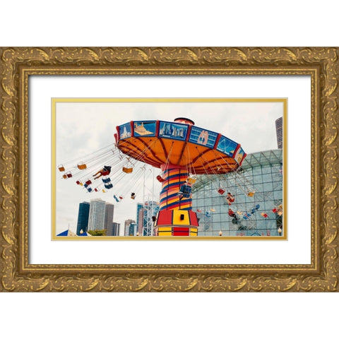 Swings Gold Ornate Wood Framed Art Print with Double Matting by Singleton, Ashley