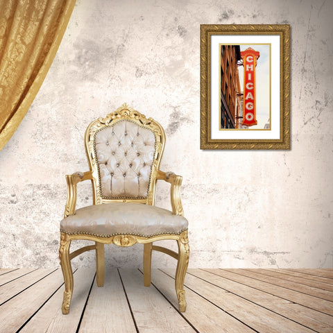Chicago Gold Ornate Wood Framed Art Print with Double Matting by Singleton, Ashley