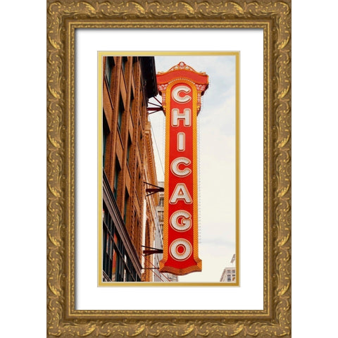 Chicago Gold Ornate Wood Framed Art Print with Double Matting by Singleton, Ashley