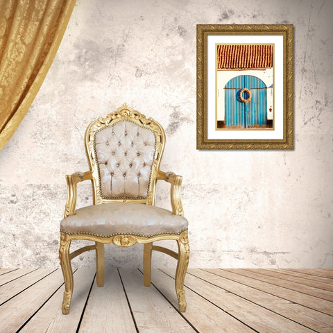 Blue Doors Gold Ornate Wood Framed Art Print with Double Matting by Singleton, Ashley