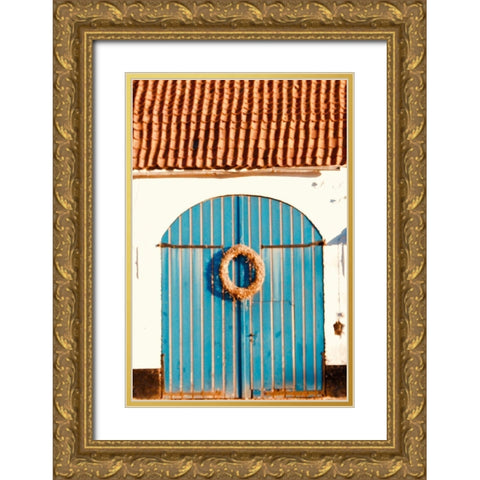 Blue Doors Gold Ornate Wood Framed Art Print with Double Matting by Singleton, Ashley