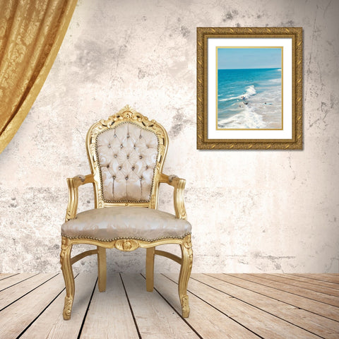 Waves II Gold Ornate Wood Framed Art Print with Double Matting by Singleton, Ashley