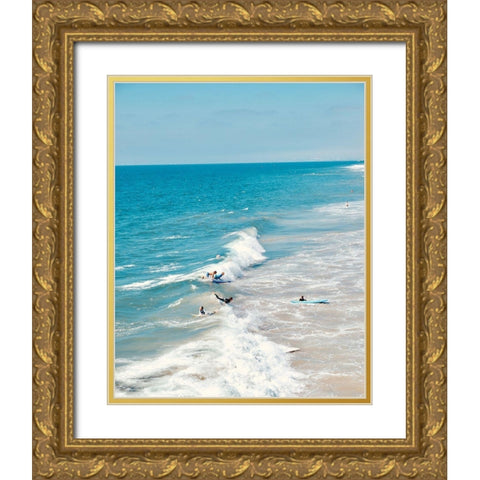 Waves II Gold Ornate Wood Framed Art Print with Double Matting by Singleton, Ashley