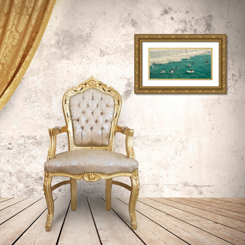 Surfers Gold Ornate Wood Framed Art Print with Double Matting by Singleton, Ashley