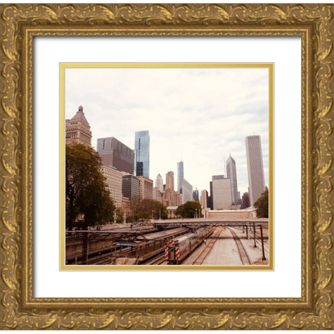 Cityscape Gold Ornate Wood Framed Art Print with Double Matting by Singleton, Ashley