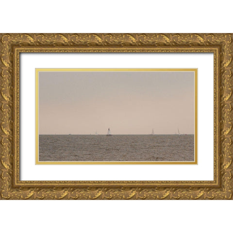 Horizon Line III Gold Ornate Wood Framed Art Print with Double Matting by Singleton, Ashley