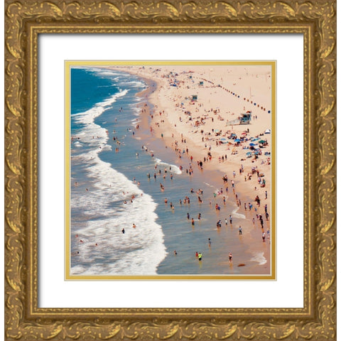 Beach Days Gold Ornate Wood Framed Art Print with Double Matting by Singleton, Ashley