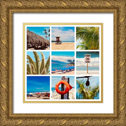 Beach Patch II Gold Ornate Wood Framed Art Print with Double Matting by Singleton, Ashley