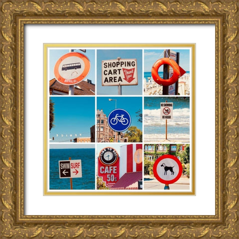 Beach Patch III Gold Ornate Wood Framed Art Print with Double Matting by Singleton, Ashley