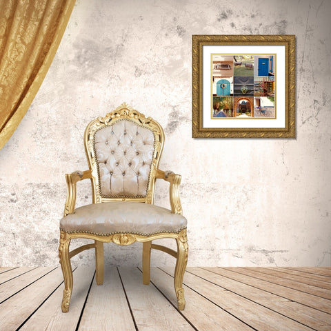 European 9 Patch II Gold Ornate Wood Framed Art Print with Double Matting by Singleton, Ashley