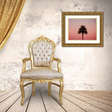 Palm Tree Sunset III Gold Ornate Wood Framed Art Print with Double Matting by Singleton, Ashley