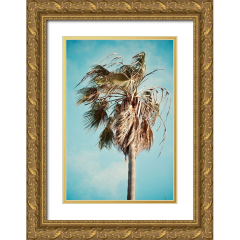 Palm Tree Gold Ornate Wood Framed Art Print with Double Matting by Singleton, Ashley