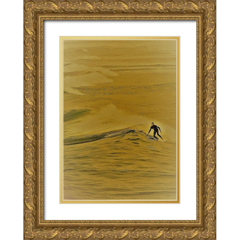 Surfer II Gold Ornate Wood Framed Art Print with Double Matting by Singleton, Ashley