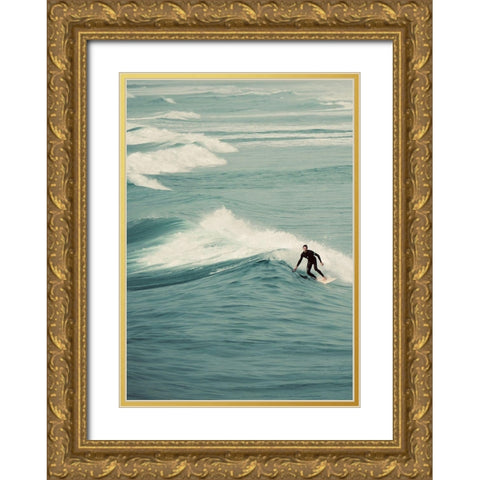 Surfer III Gold Ornate Wood Framed Art Print with Double Matting by Singleton, Ashley