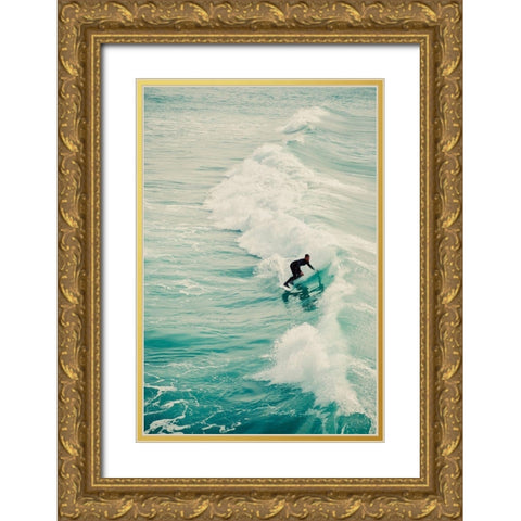 Surfer IV Gold Ornate Wood Framed Art Print with Double Matting by Singleton, Ashley