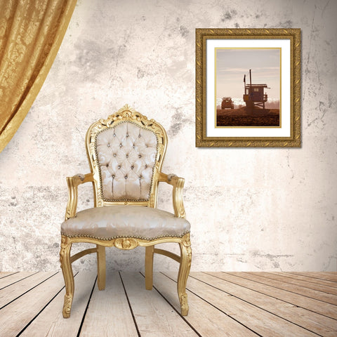Guard Shack Gold Ornate Wood Framed Art Print with Double Matting by Singleton, Ashley