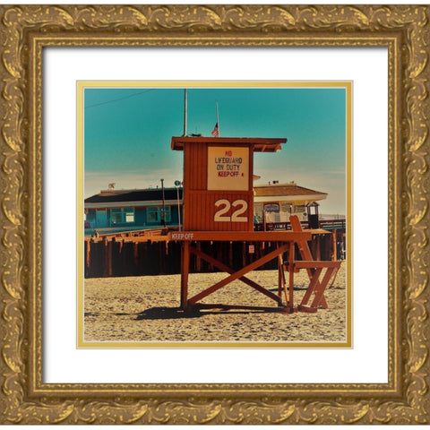 Guard Shack 22 Gold Ornate Wood Framed Art Print with Double Matting by Singleton, Ashley