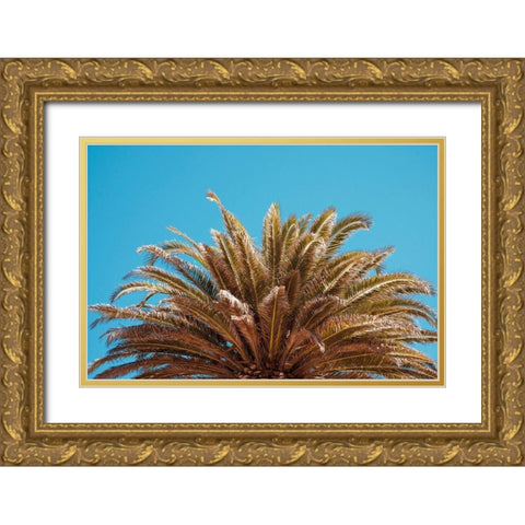 Palm Tree Gold Ornate Wood Framed Art Print with Double Matting by Singleton, Ashley