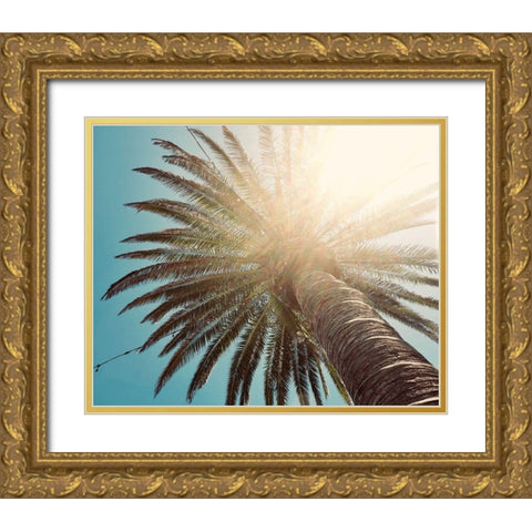 Palm Tree II Gold Ornate Wood Framed Art Print with Double Matting by Singleton, Ashley