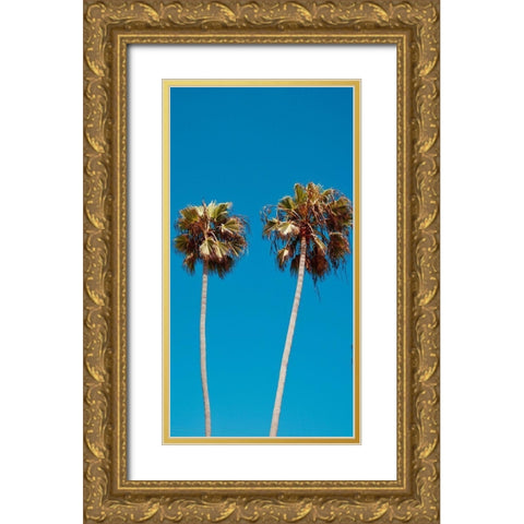 Palm Trees III Gold Ornate Wood Framed Art Print with Double Matting by Singleton, Ashley